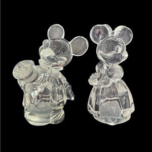 Lenox Mickey and Minnie Mouse Crystal Figurines